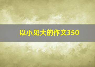 以小见大的作文350