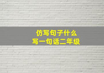 仿写句子什么写一句话二年级