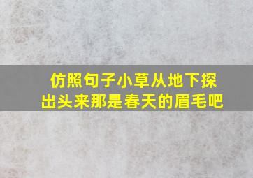 仿照句子小草从地下探出头来那是春天的眉毛吧