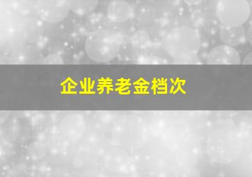 企业养老金档次