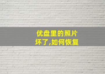 优盘里的照片坏了,如何恢复