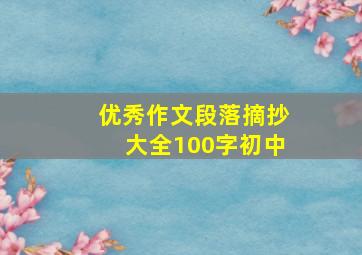 优秀作文段落摘抄大全100字初中