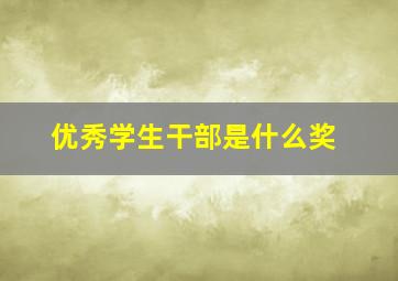 优秀学生干部是什么奖