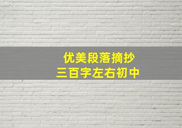 优美段落摘抄三百字左右初中