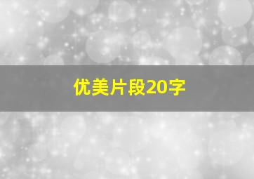 优美片段20字