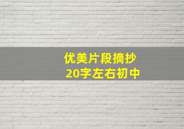 优美片段摘抄20字左右初中