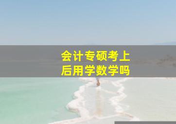 会计专硕考上后用学数学吗