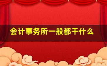 会计事务所一般都干什么