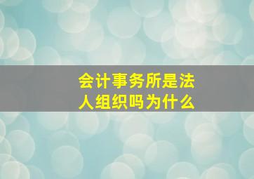 会计事务所是法人组织吗为什么