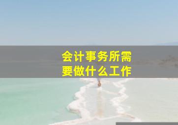 会计事务所需要做什么工作