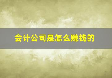 会计公司是怎么赚钱的