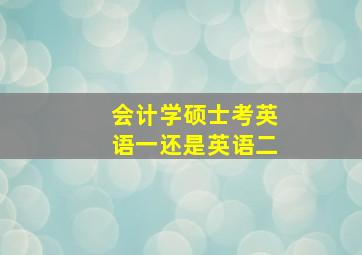 会计学硕士考英语一还是英语二