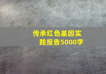 传承红色基因实践报告5000字