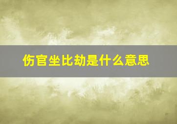 伤官坐比劫是什么意思