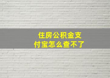 住房公积金支付宝怎么查不了