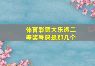 体育彩票大乐透二等奖号码是那几个