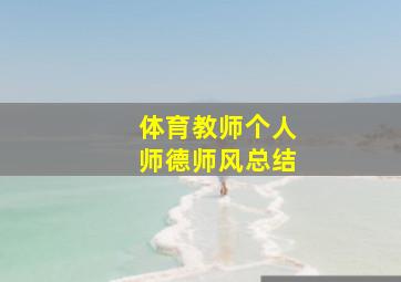 体育教师个人师德师风总结