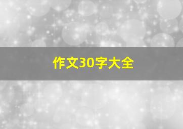 作文30字大全