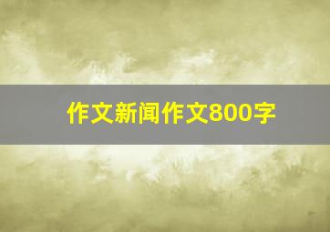 作文新闻作文800字