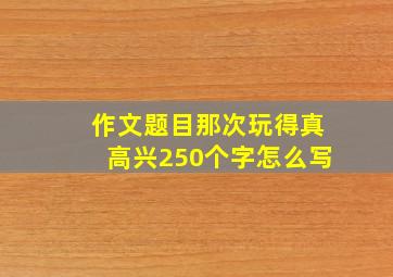 作文题目那次玩得真高兴250个字怎么写