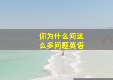 你为什么问这么多问题英语