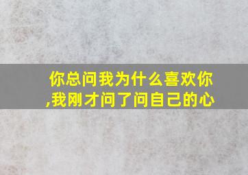 你总问我为什么喜欢你,我刚才问了问自己的心