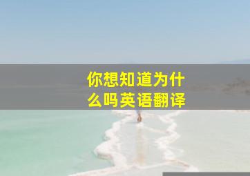 你想知道为什么吗英语翻译