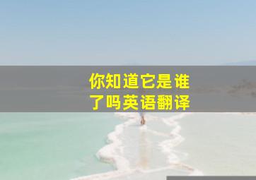 你知道它是谁了吗英语翻译