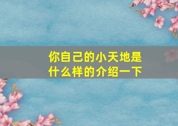 你自己的小天地是什么样的介绍一下