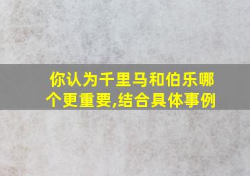 你认为千里马和伯乐哪个更重要,结合具体事例