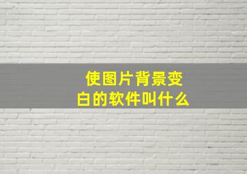 使图片背景变白的软件叫什么