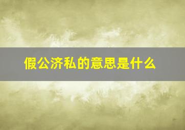 假公济私的意思是什么