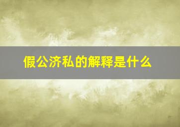 假公济私的解释是什么