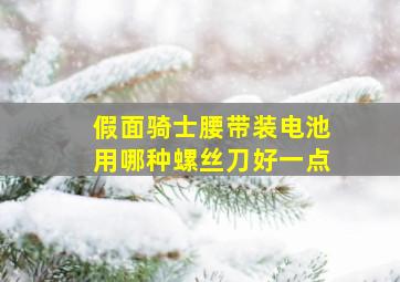 假面骑士腰带装电池用哪种螺丝刀好一点