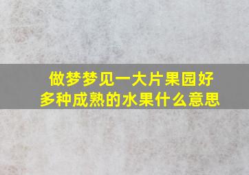 做梦梦见一大片果园好多种成熟的水果什么意思