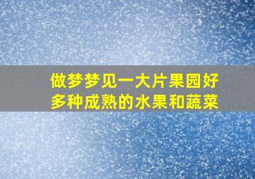 做梦梦见一大片果园好多种成熟的水果和蔬菜