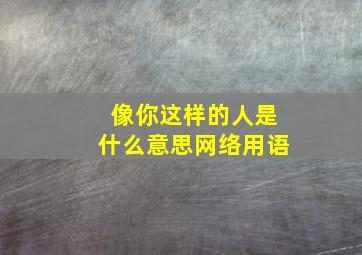 像你这样的人是什么意思网络用语