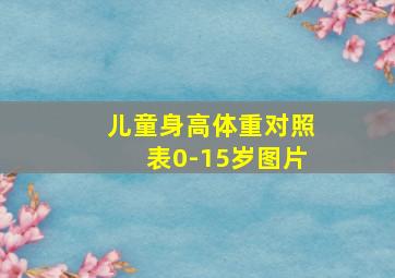 儿童身高体重对照表0-15岁图片