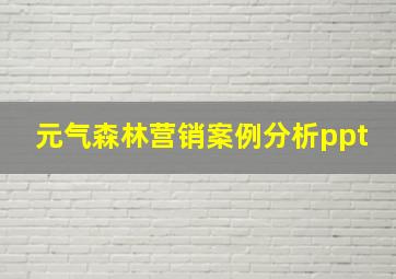 元气森林营销案例分析ppt