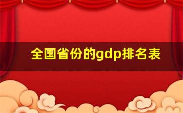 全国省份的gdp排名表