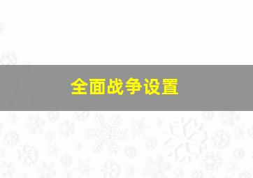 全面战争设置