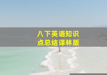 八下英语知识点总结译林版