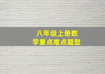 八年级上册数学重点难点题型