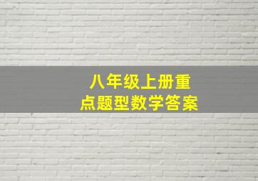 八年级上册重点题型数学答案