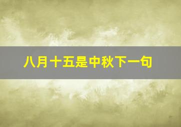 八月十五是中秋下一句