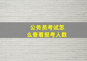 公务员考试怎么查看报考人数