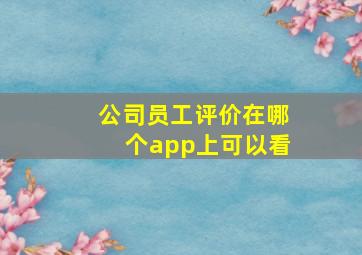 公司员工评价在哪个app上可以看