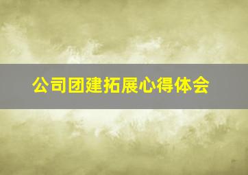 公司团建拓展心得体会