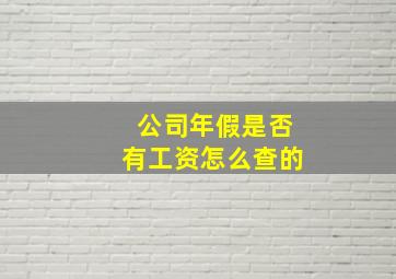 公司年假是否有工资怎么查的