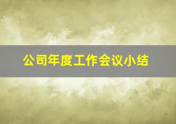 公司年度工作会议小结